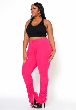 Asoph Plus Size Lounge Obsessed Ankle Stacked Fitted Pants -Asoph Sales Shop 2016899 004 3