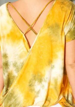 Asoph Plus Size Tie Dye Cross Lace Open Back Design Shirt -Asoph Sales Shop 2016922 159 4