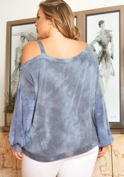 Asoph Plus Size Tie Dye Single Strap Off Shoulder Sweater -Asoph Sales Shop 2016935 158 2