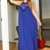 Asoph Plus Size Boho Crochet Design Maxi Flare Dress