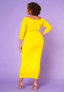 Asoph Plus Size Sincere Off Shoulder Bodycon Maxi Dress -Asoph Sales Shop 2017010 001 4