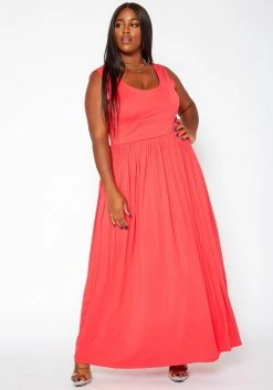 Asoph Plus Size Casual Fit & Flare Maxi Dress