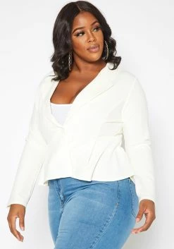 Asoph Plus Size Business Casual Button Front Blazer -Asoph Sales Shop 2017059 135 2