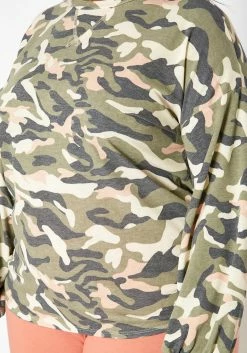 Asoph Plus Size Camo Print Crew Neck Sweater -Asoph Sales Shop 2017103 102 0