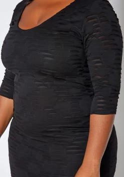 Asoph Plus Size Slit Details Bodycon Mini Dress -Asoph Sales Shop 2017130 001 4