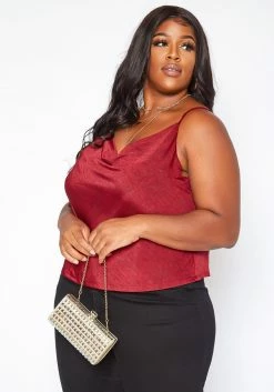 Asoph Plus Size Cowl Neck Cami Top