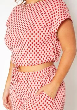 Asoph Plus Size Polka Dot Print Crop Top & Joggers Set -Asoph Sales Shop 2017179 110 4