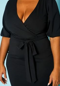 Plus Size V Neck Wrap Bodycon Mini Dress -Asoph Sales Shop 2017244 005 5