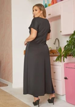 Asoph Plus Size Centered Split Hem Longline Top -Asoph Sales Shop 2017270 001 3