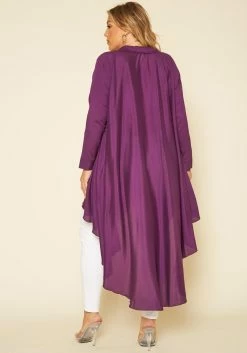 Plus Size Open Collar High To Low Chiffon Blouse -Asoph Sales Shop 2017276 145 3