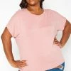 Asoph Plus Size Back Cross Hem Design Tee Shirt