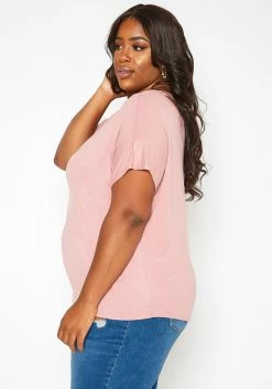 Asoph Plus Size Back Cross Hem Design Tee Shirt -Asoph Sales Shop 2017417 186 2