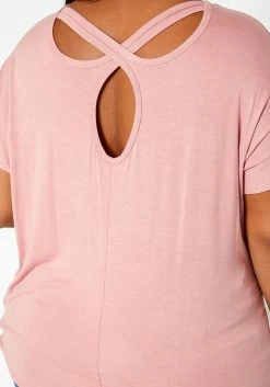Asoph Plus Size Back Cross Hem Design Tee Shirt -Asoph Sales Shop 2017417 186 4
