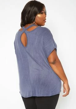 Asoph Plus Size Back Cross Hem Design Tee Shirt -Asoph Sales Shop 2017417 290 2