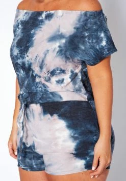 Asoph Plus Size Home Lounge Tie Dye Romper -Asoph Sales Shop 2017455 108 5