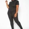 Asoph Plus Size Up Leveled Basic Bodycon Jumpsuit