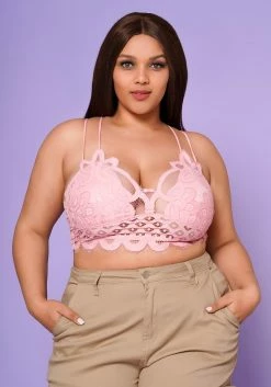 Asoph Plus Size Crochet Cami Crop Top