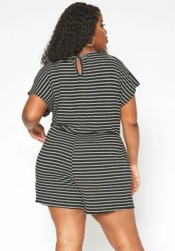 Asoph Plus Size Striped Relaxed Fit Romper -Asoph Sales Shop 2017629 001 3