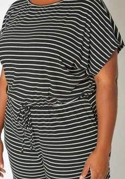 Asoph Plus Size Striped Relaxed Fit Romper -Asoph Sales Shop 2017629 001 4
