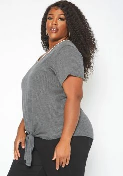 Asoph Plus Size Crochet Trim V Neck Shirt -Asoph Sales Shop 2017630 108 2