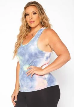 Asoph Plus Size Tie Dye Racerback Tank Top -Asoph Sales Shop 2017662 128 2