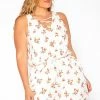 Asoph Plus Size Floral Print Sleeveless Romper