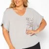 Asoph Plus Size Leopard Pocket Hem V Neck Shirt