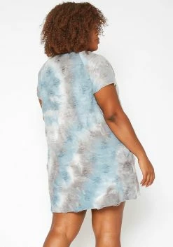 Asoph Plus Size Distressed Tie Dye Mini Dress -Asoph Sales Shop 2017773 003 3