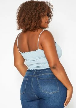 Asoph Plus Size Smocked Scrunch Detail Cam Top -Asoph Sales Shop 2017774 003 3