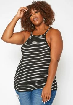 Asoph Plus Size Striped Cami Top