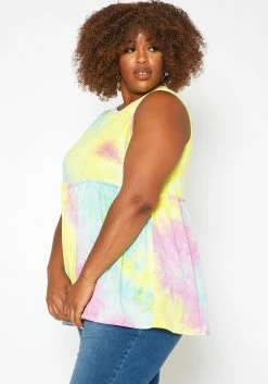 Asoph Plus Size Tie Dye Sleeveless Flare Blouse -Asoph Sales Shop 2017778 145 2