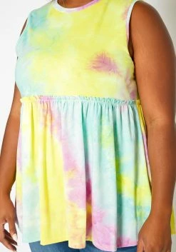 Asoph Plus Size Tie Dye Sleeveless Flare Blouse -Asoph Sales Shop 2017778 145 4