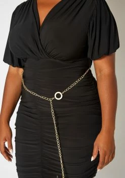 Asoph Plus Size Ruched Bodycon Mini Dress With Waist Chain -Asoph Sales Shop 2017786 001 4