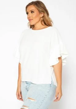 Asoph Plus Size Ruffle Trim Short Sleeve Top -Asoph Sales Shop 2017859 002 2