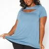 Asoph Plus Size Cut Out Front Tee Shirt