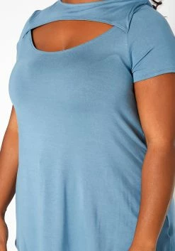 Asoph Plus Size Cut Out Front Tee Shirt -Asoph Sales Shop 2017920 003 4