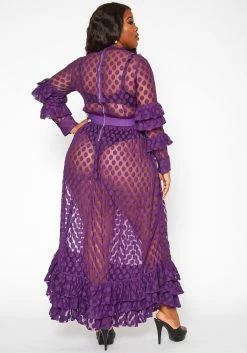 Asoph Plus Size Polka Dot Mesh Flare Maxi Dress 8 Asoph Plus Size Polka Dot Mesh Flare Maxi Dress -Asoph Sales Shop 2017938 145 3