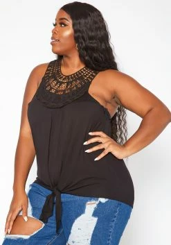 Asoph Plus Size Crochet Hem Tassel Front Tank Top -Asoph Sales Shop 2018034 001 2