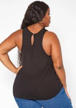 Asoph Plus Size Crochet Hem Tassel Front Tank Top -Asoph Sales Shop 2018034 001 3