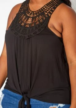 Asoph Plus Size Crochet Hem Tassel Front Tank Top -Asoph Sales Shop 2018034 001 4