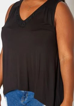 Asoph Plus Size Lace Hem V Neck Tank Top -Asoph Sales Shop 2018035 001 4