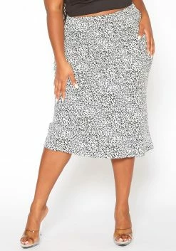 Asoph Plus Size Leopard Print High Waist Midi Skirt -Asoph Sales Shop 2018052 172 0