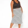 Asoph Plus Size Leopard Print High Waist Midi Skirt