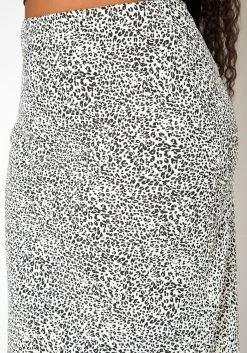Asoph Plus Size Leopard Print High Waist Midi Skirt -Asoph Sales Shop 2018052 172 4