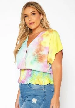 Asoph Plus Size Tie Dye Smocked Top -Asoph Sales Shop 2018084 145 1
