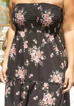 Asoph Plus Size Smocked Floral Print Tube Dress -Asoph Sales Shop 2018085 001 4