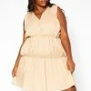 Asoph Plus Size Tiered Puffy Flare Mini Dress