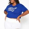 Asoph Plus Size Take It Easy Statement Crop Top