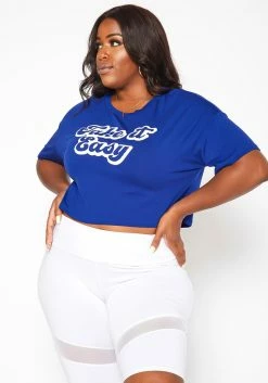 Asoph Plus Size Take It Easy Statement Crop Top