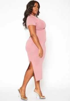 Asoph Plus Size Open Back Bodycon Midi Dress -Asoph Sales Shop 2018106 186 2